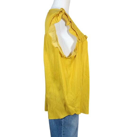 LOFT Womens XL Mustard Yellow Sleeveless Blouse - Picture 4 of 8